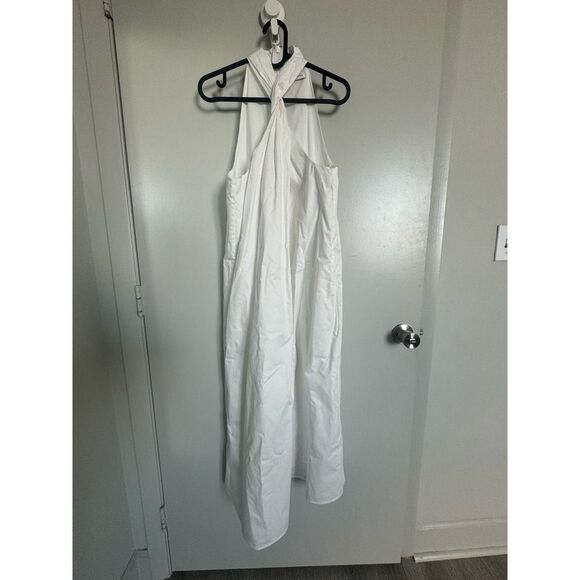 ANINE BING NWOT Cosette Cotton Halter Dress Size M White Midi - Picture 8 of 10